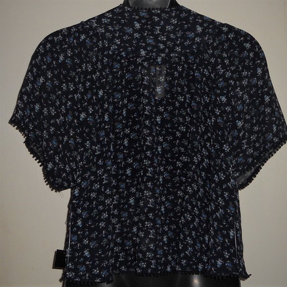 Blue Floral Kimono Coverup - Picture 2 of 10